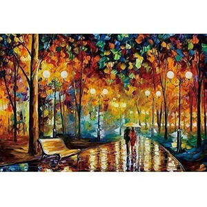 Jigsaw Puzzle 1000 Pieces Scenery Landscape Puzzle - Rainy Night Walk